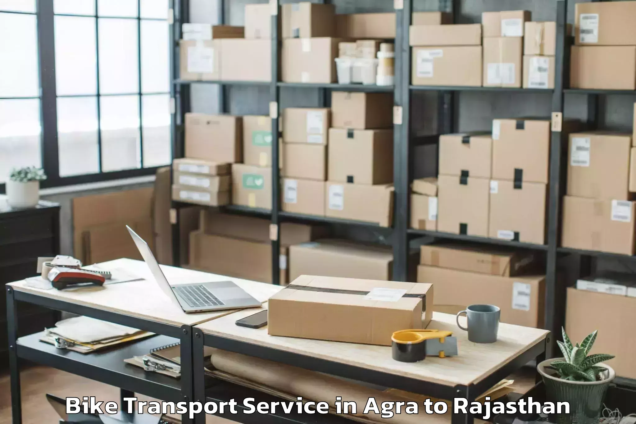 Hassle-Free Agra to Sojat Bike Transport